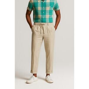 Todd Snyder Men’s Traveler Suit Trousers Drawstring Linen Pants Beige M